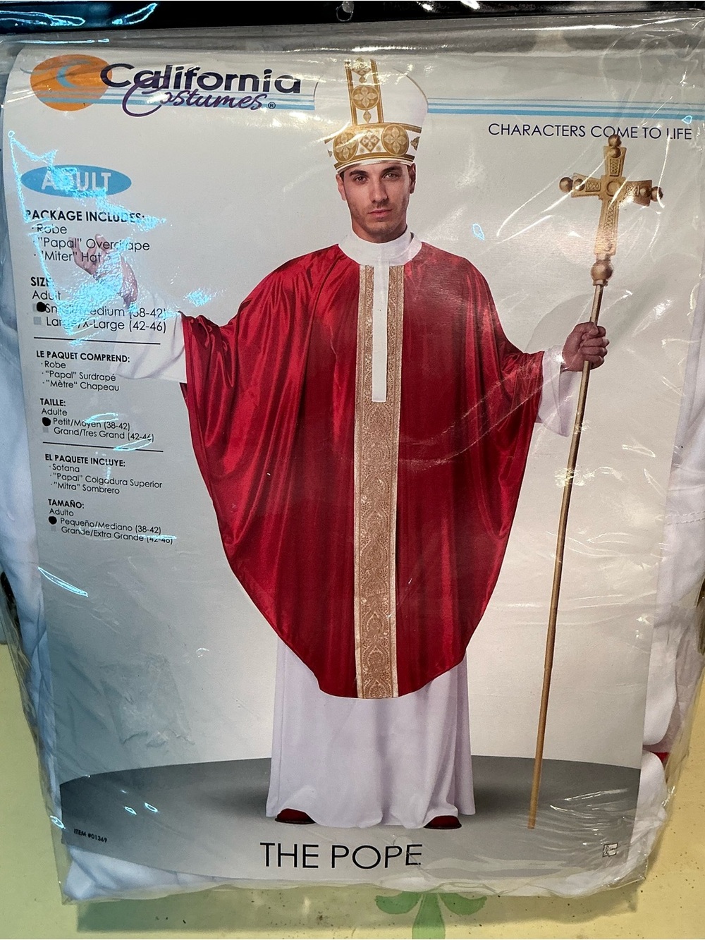 California Costumes Pope Robe Costumes S/M Adult New in Package